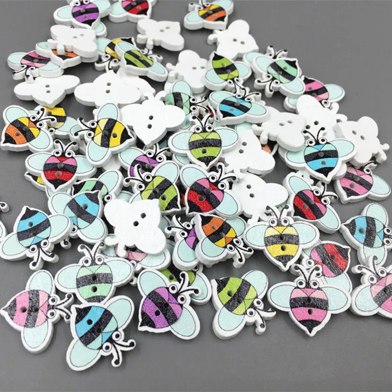 Сделай Сам 100 шт. разноцветные Мультяшные фотообои деревянные декоративные шитья