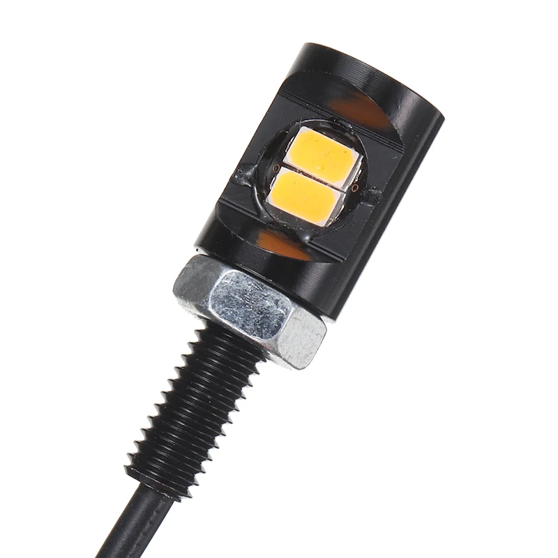 Mayitr 2 шт. 12V Алюминий Авто Янтарный 2LED номерного знака светильник винт лампа на