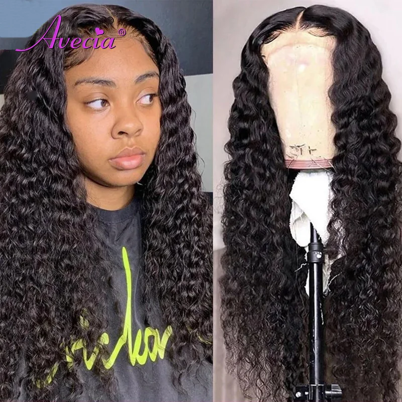 

Deep Wave Frontal Wig 13x4 Lace Frontal Wig Loose Deep Wave Human Hair Wigs For Women PrePlucked HD Transparent Lace Frontal Wig