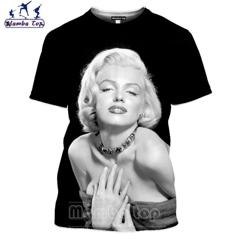 Топ Mamba Привлекательная модель Мэрилин Монро Мужская футболка с 3D принтом