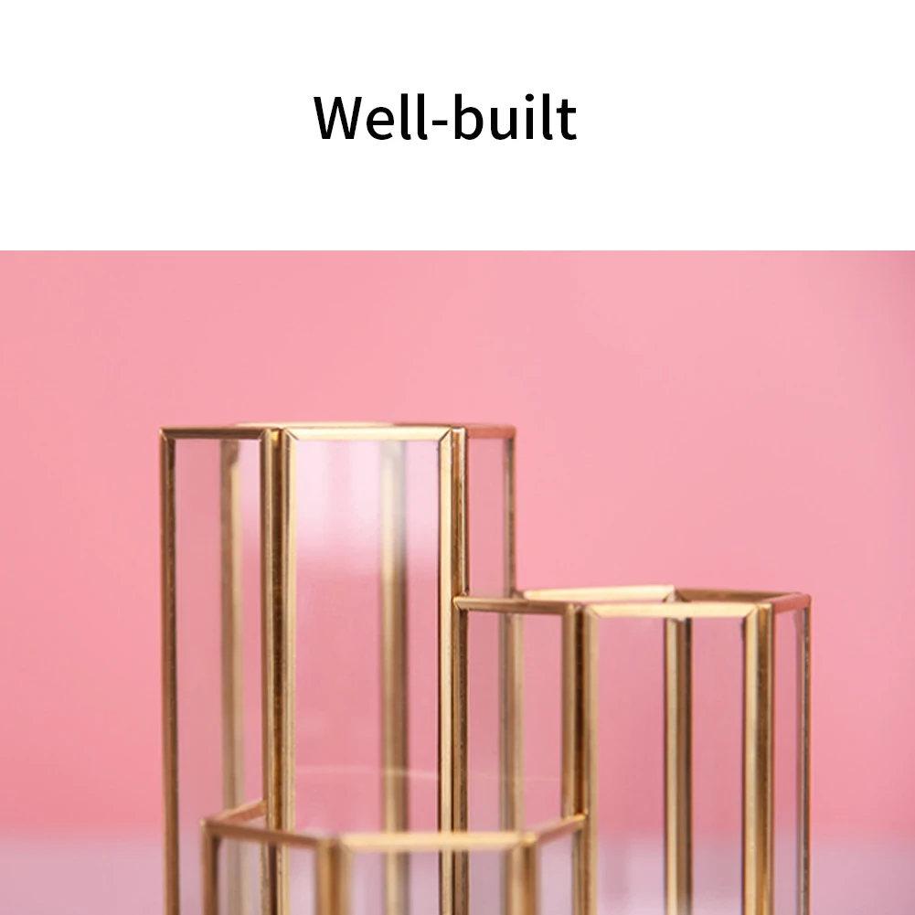 

Desktop Storage Stationery Storage Organiser Multifunction Hexagon Makeup Brush Vase Office Accessories For Desktop Storage