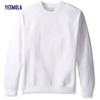 yesmola mens sportswear casual plush o neck pullover solid men hoodies sweater long sleeve tshirt 2021 autumn couple clothes