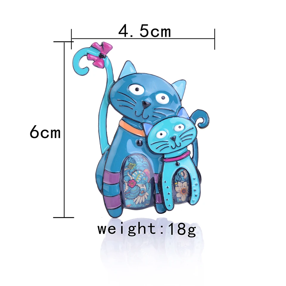 

Cring Coco 2019 Pink/Red/Blue/Purple Cat Brooches for Kids Girls Birthday Gifts Fashion Women Alloy Cartoon Animal Pins Brooch