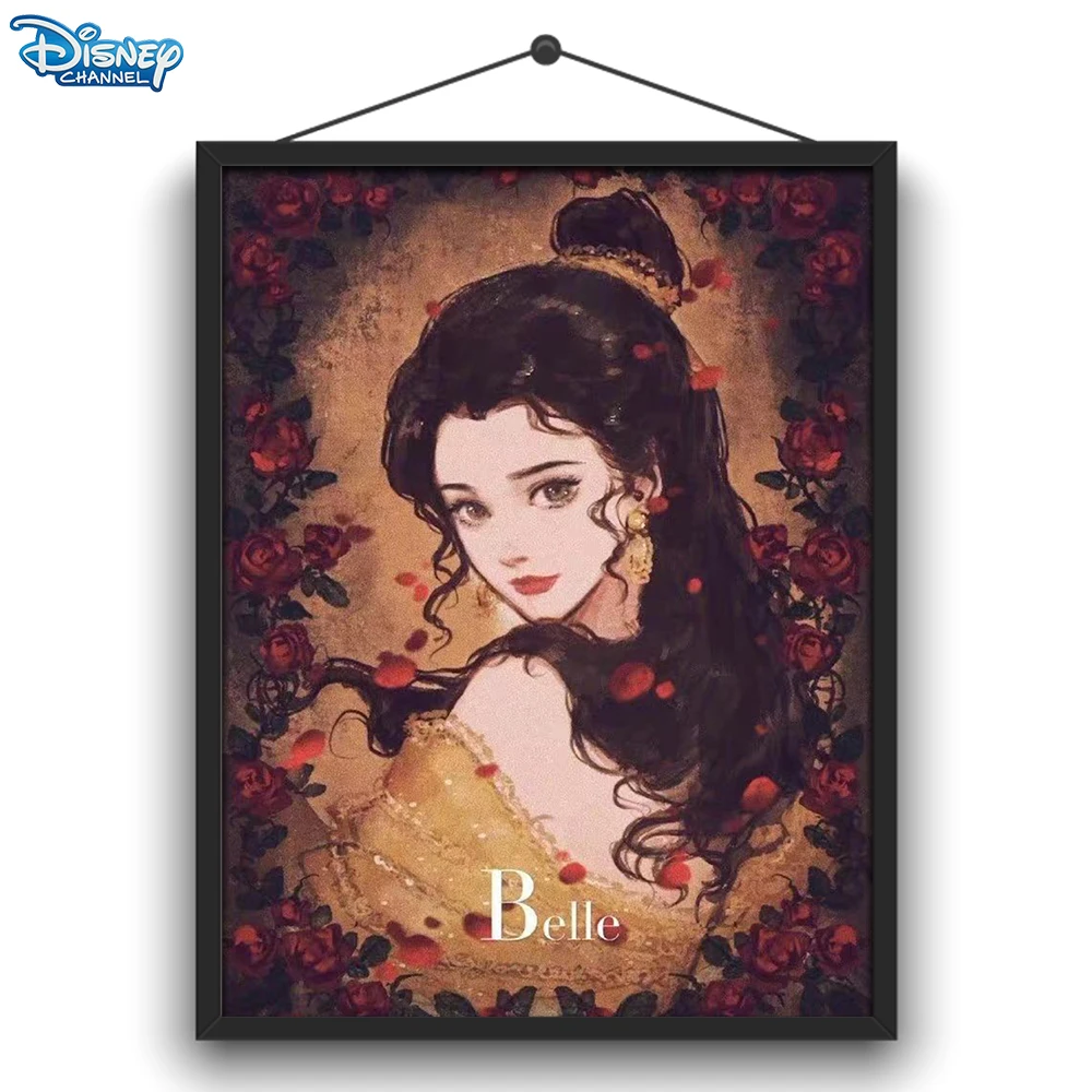 

Disney 5D DIY Diamond Painting Princess Series Illustration 4 Full Circle Diamond Embroidery Exquisite Simple Home Decoration