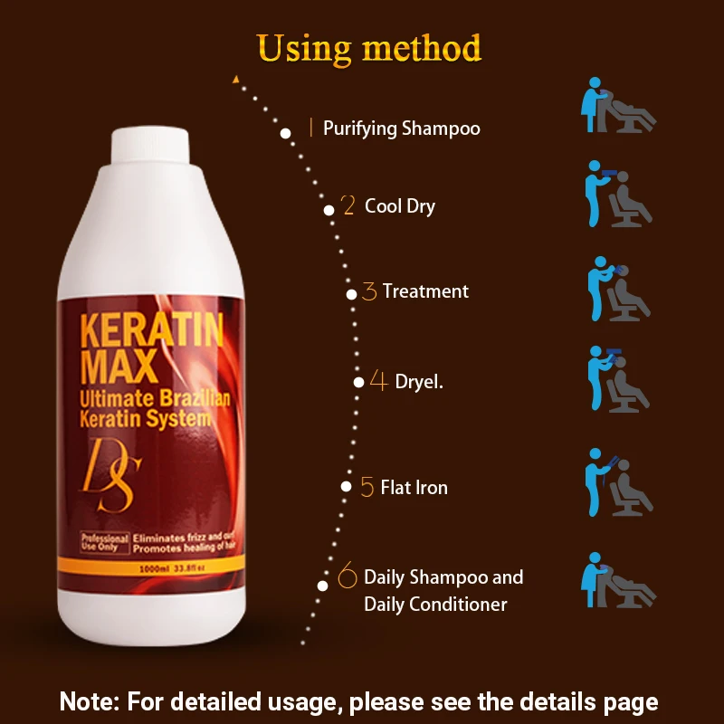 2 шт. лучший комплект бразильского кератина лечение 8% формалина + 500 мл очищающий