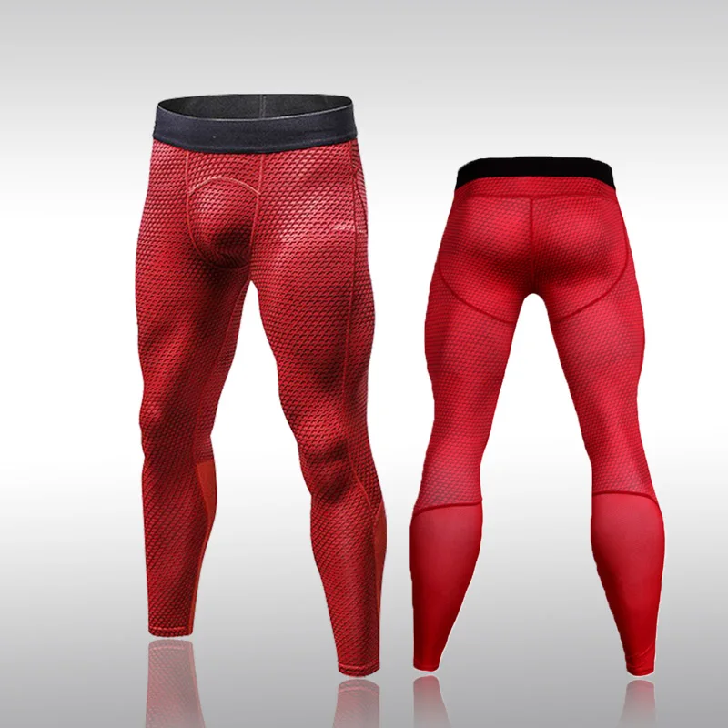 2021 New Men's Compression Leggings Running Sports Gym Bodybuilding Male Tight Trousers Capris Of Fitness Pants Of Quick-Drying