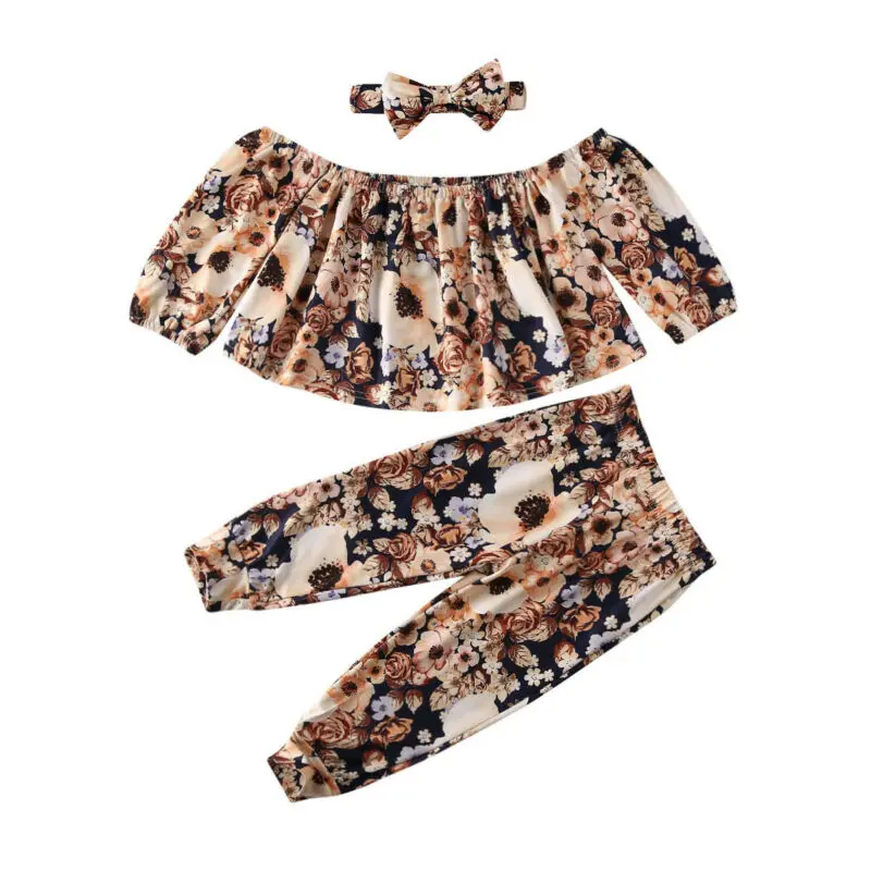 Одежда для маленьких девочек сезон осень весна топы с открытыми плечами и