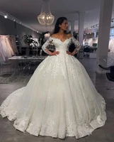 vintage off shoulder wedding dresses 2020 long sleeve v neck applique wedding gowns drapted castle long bridal gown