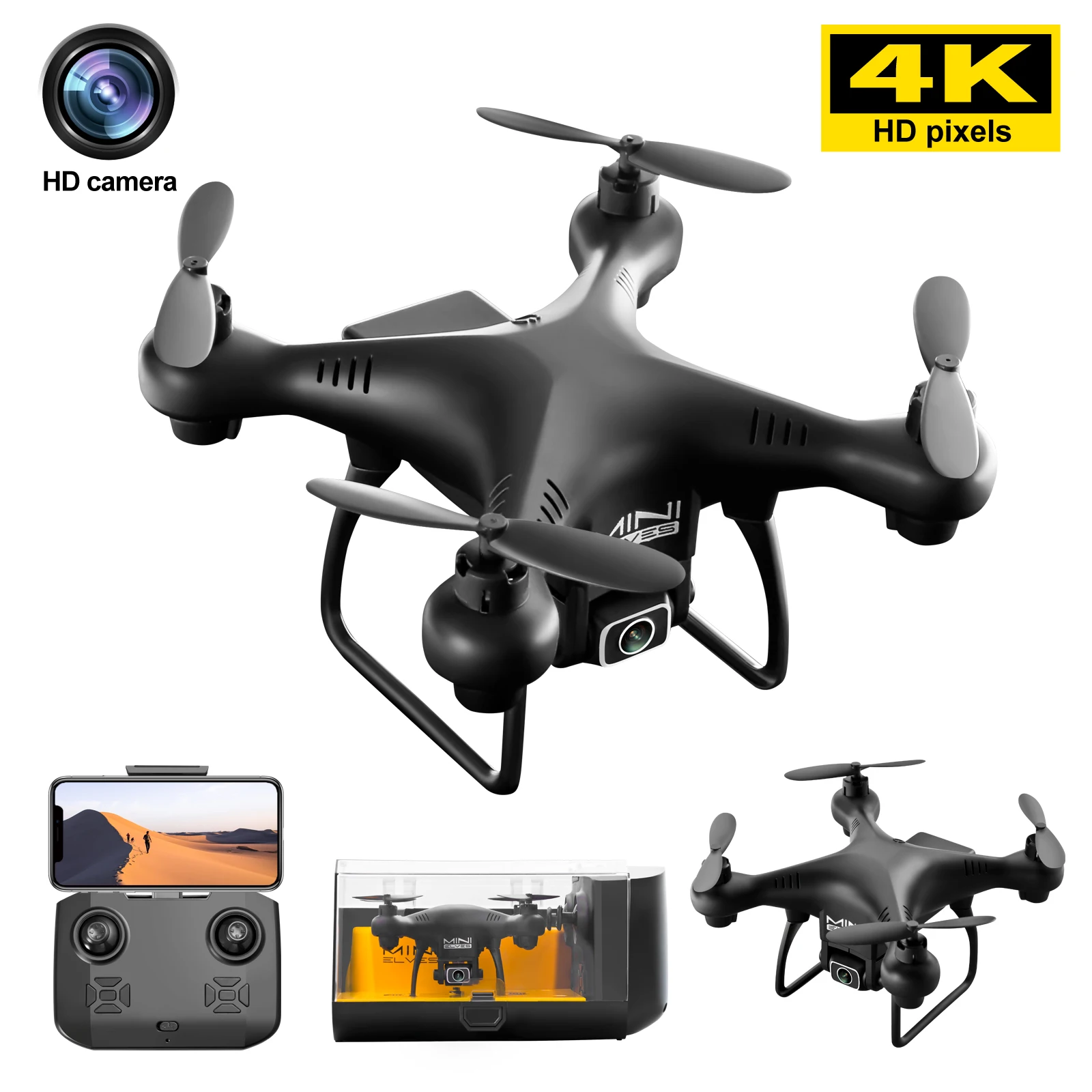 

XKJ KY908 Mini Drone 4K Profession HD Camera WiFi FPV Air Pressure Altitude Hold One-Key Return 360 Rolling RC Helicopter Toys