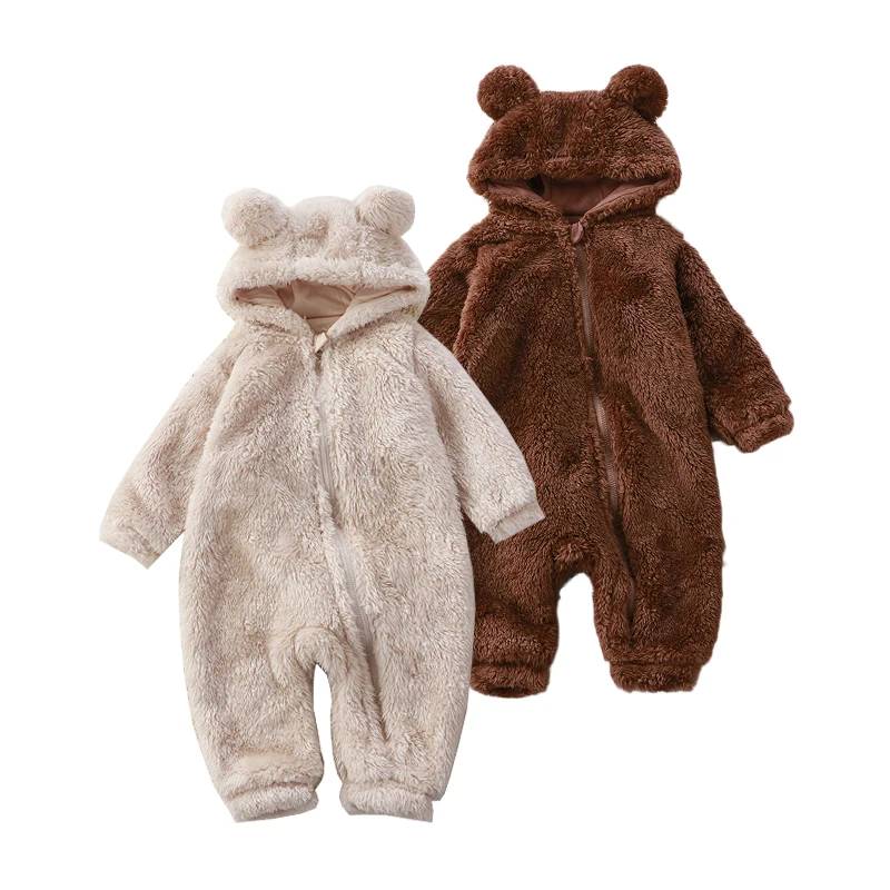 

Детский осенний комбинезон с милым медведем, плюшевые Комбинезоны на зиму, милые комбинезоны с длинным рукавом для детей