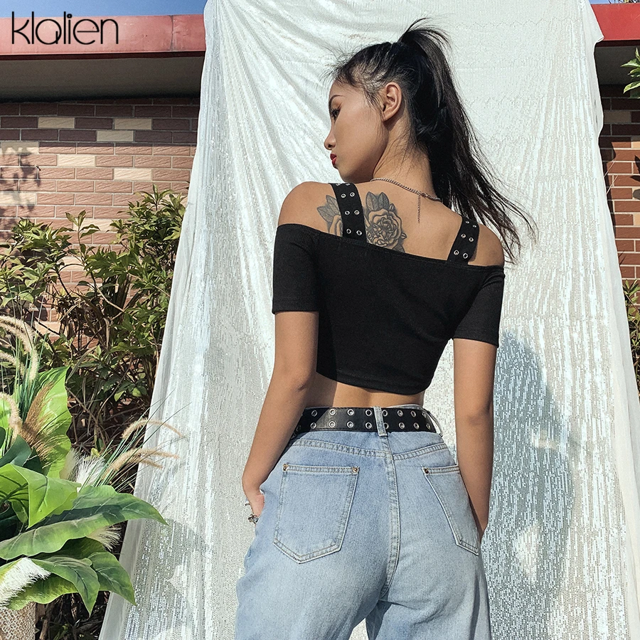 Футболка KLALIEN женская с открытой спиной пикантный Повседневный мягкий