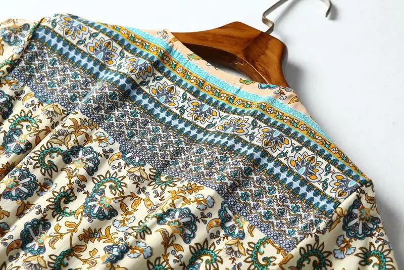 Богемный Вдохновленный комбинезоны Rayon богемный Свободный шнурок талии Летний комбинезон для женщин цветочный принт комбинезон Бохо Повседневный