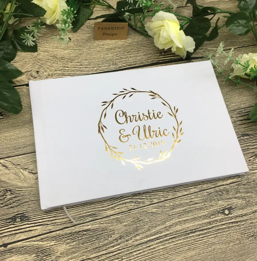 Персонализированные рустикальный венок блестящие свадебные Гостевая книга