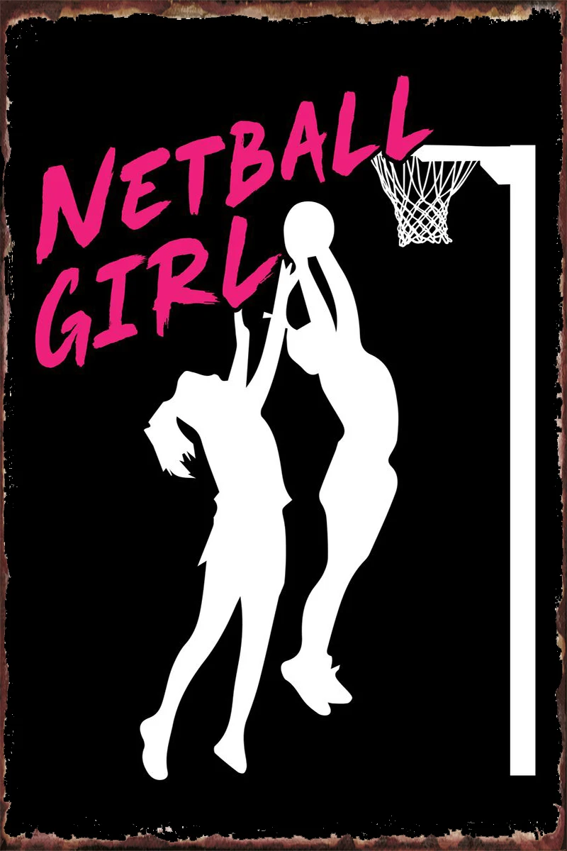 

Винтажный Розовый металлический знак Netball для девушек и женщин, жестяные таблички, Настенный декор, украшение для комнаты в стиле ретро для ...