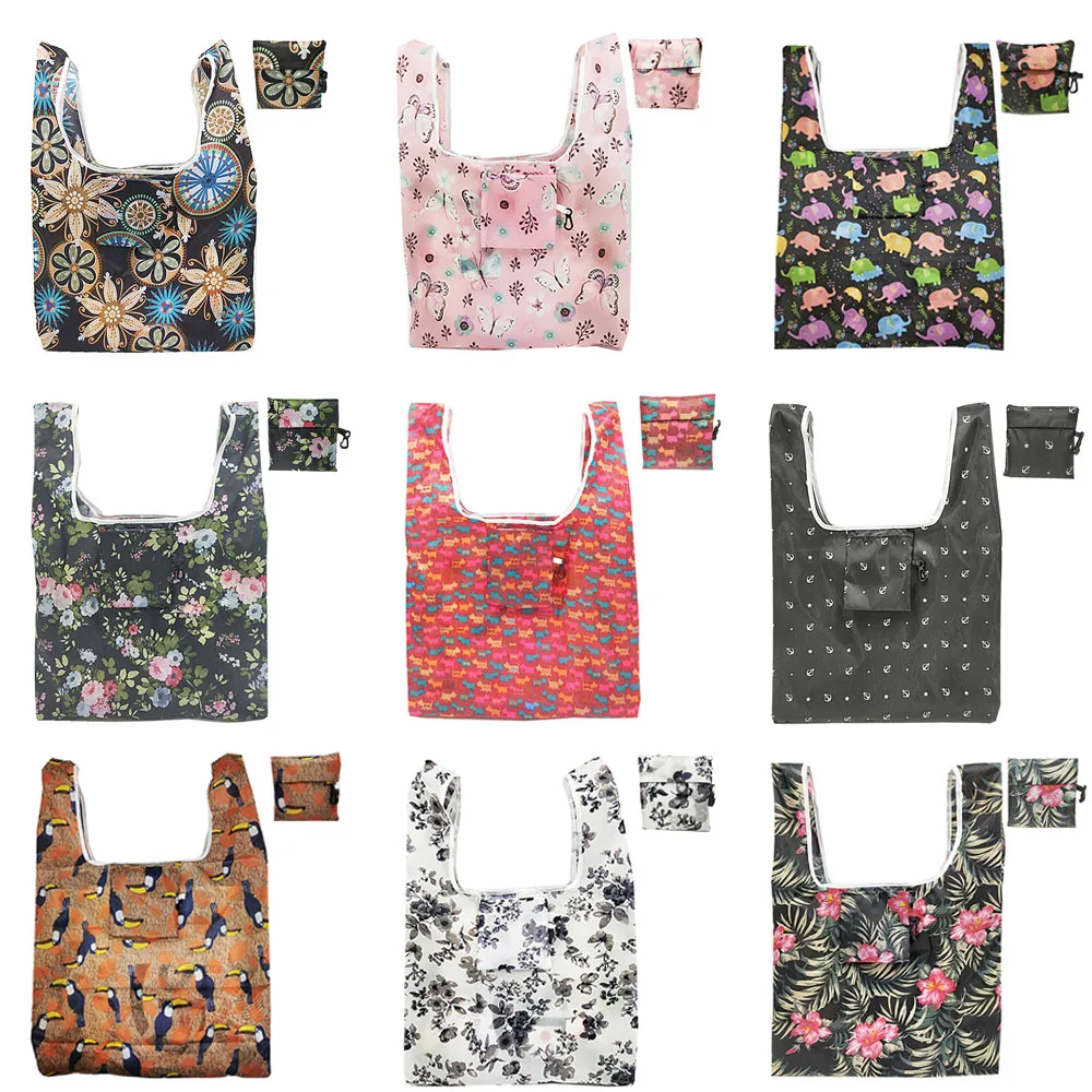 Складная сумка нейлоновая для покупок складная многоразовая большая