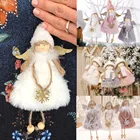 Милые рождественские Ангелы ручной работы, плюшевая кукла, искусственная подвесная кукла, украшения для дома, праздника, вечеринки, Декор, подарки