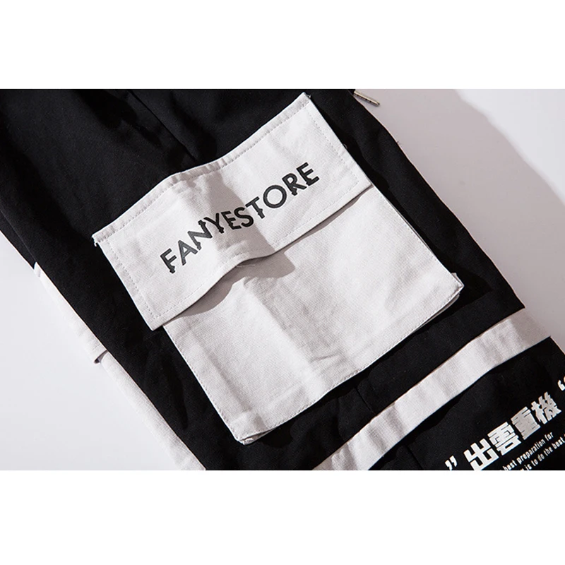 

Multi-pocket Cargo Pants Fashion Contrast Color Cargo Harem Pants Hip Hop Casual Male Tatical Joggers Trousers Streetwear Men