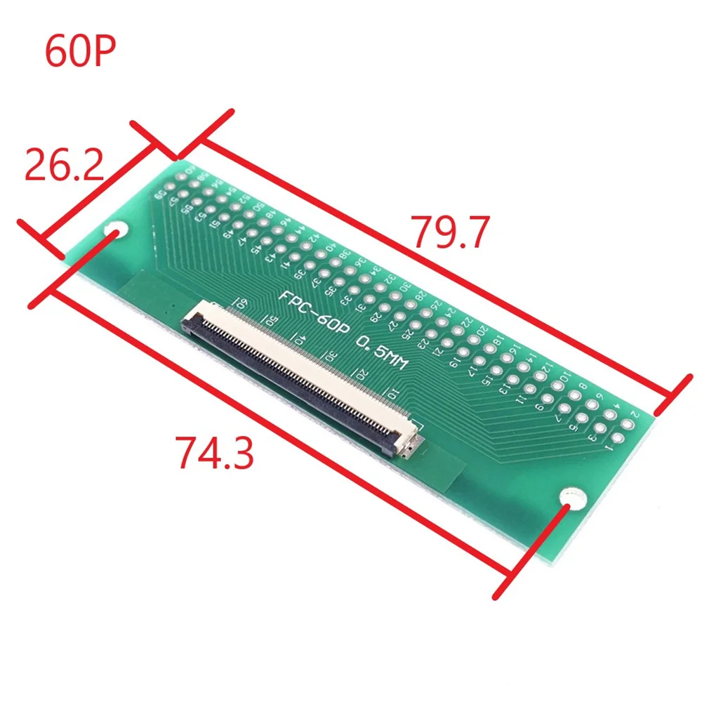 2 шт. DIY 60 PIN 0 5 мм FFC FPC коннектор адаптер до 54 пространство 1 'шаг сквозное