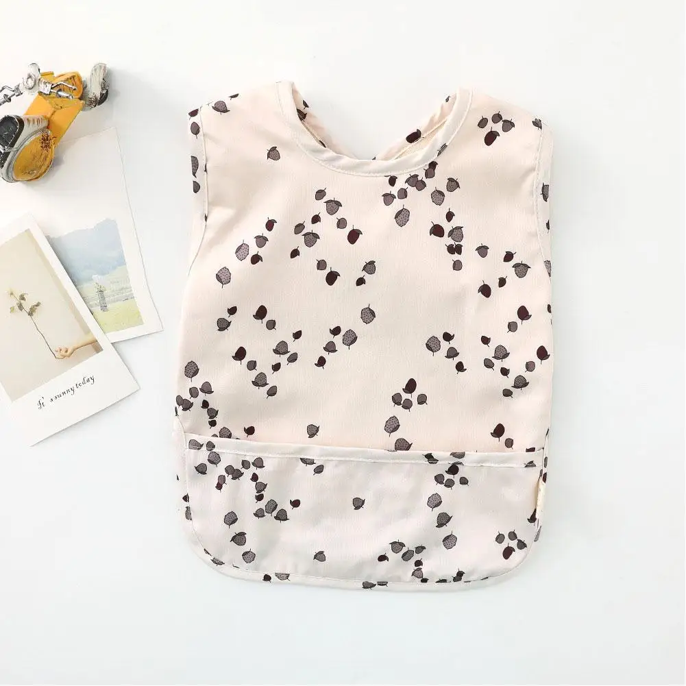 

Pure Cotton Baby Bibs Breakfast Lunch Dinner Eating Burp Cloths Washable Sleeveless Apron Art Smock Baby's Goods Child Bib