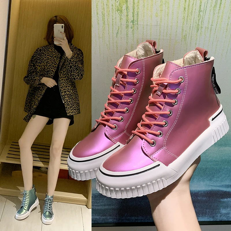 HUMTTO/женские зимние водонепроницаемые походные ботинки теплые кожаные на меху