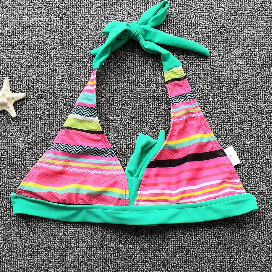 Женский купальник бикини в полоску с разрезом|Комбинезоны| |