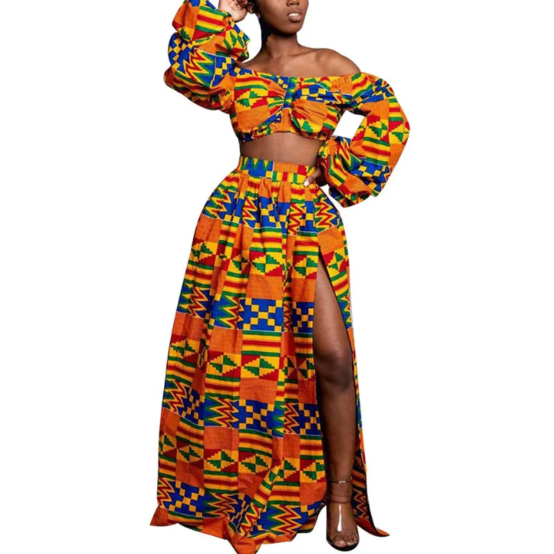 Женские африканские платья в стиле Дашики платье с длинными рукавами и принтом