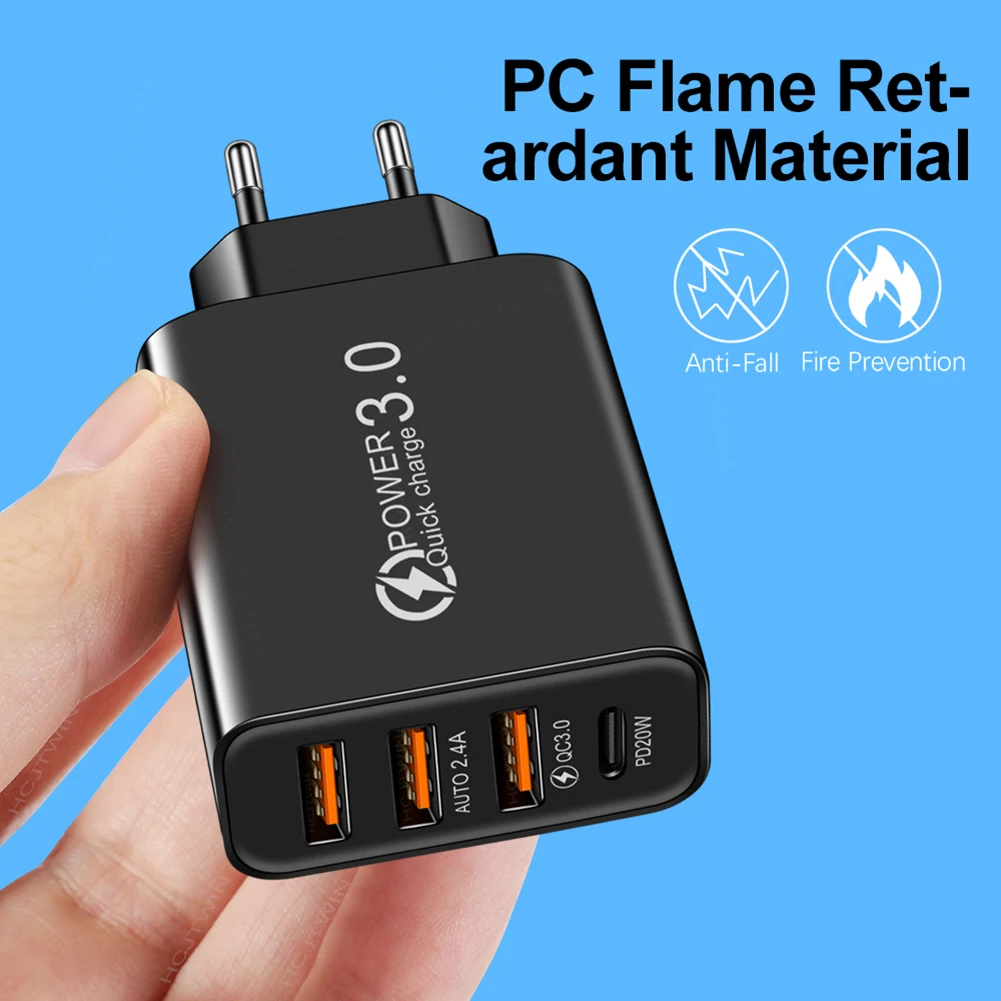 Универсальное зарядное устройство PD20W Type-C с 3 USB-портами для телефона адаптер