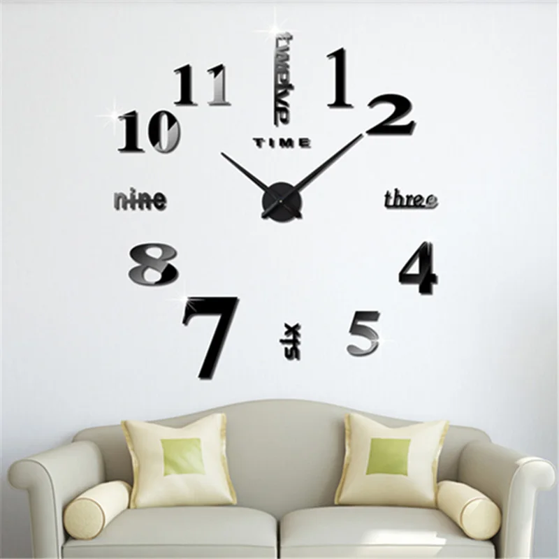Новые кварцевые настенные часы Роскошные 3D настоящие яркие большие бескаркасные