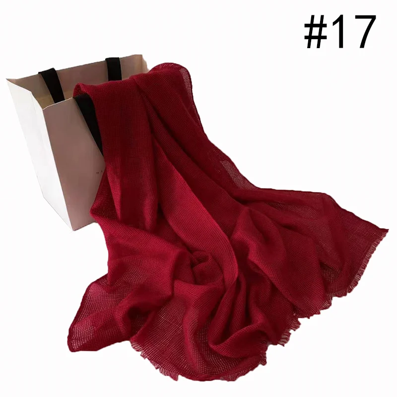 Number 17 color Fashion new bandana viscose shawls winter warm scarf solid fringe shawl muslim hijab women scarf wraps fast shipping 10pcs\lot - Цвет: Number 17 color