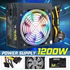 Блок питания для компьютера, 1200 Вт, активный PFC, светодиодный вентилятор 120 мм, 12 В, ATX, 8 контактов + 2x6 контактов, SATA, светодиодный блок питания для настольного игрового компьютера