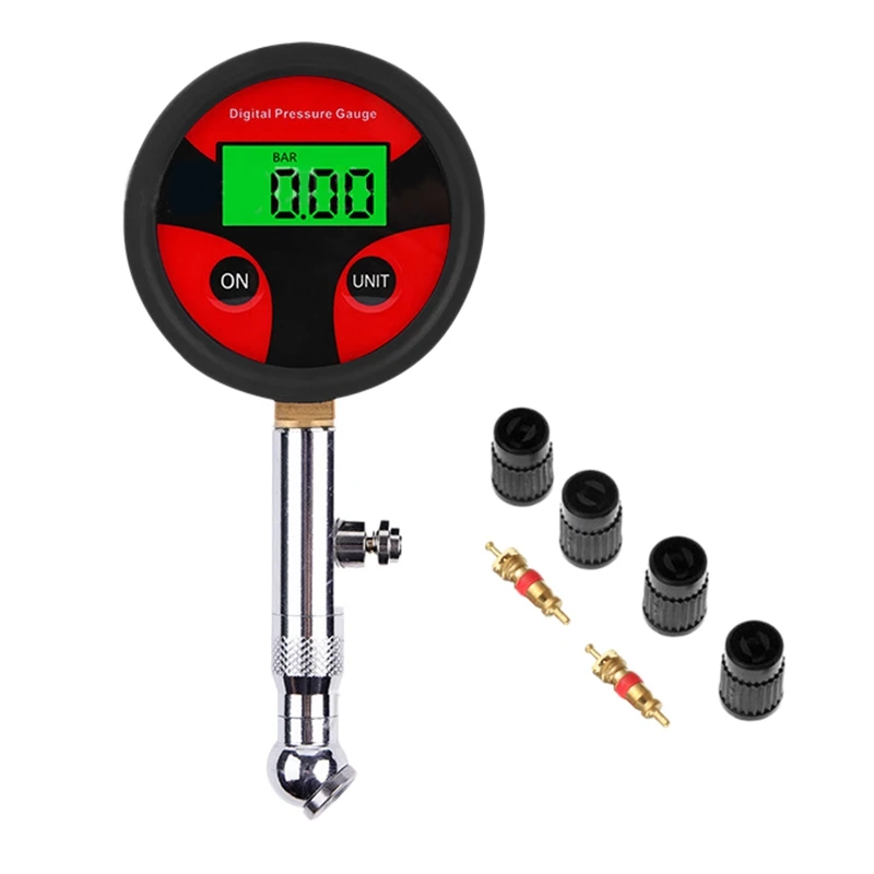 

LCD Tire Pressure Gauge 0-200PSI Digital Tire Inflator Meter with 360 Rotating Head for Motorcycle Car Truck Bicycle