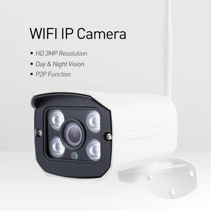H.265 WIFI 3 мегапиксельная/1080P Водонепроницаемая цилиндрическая ip камера 4 ряда