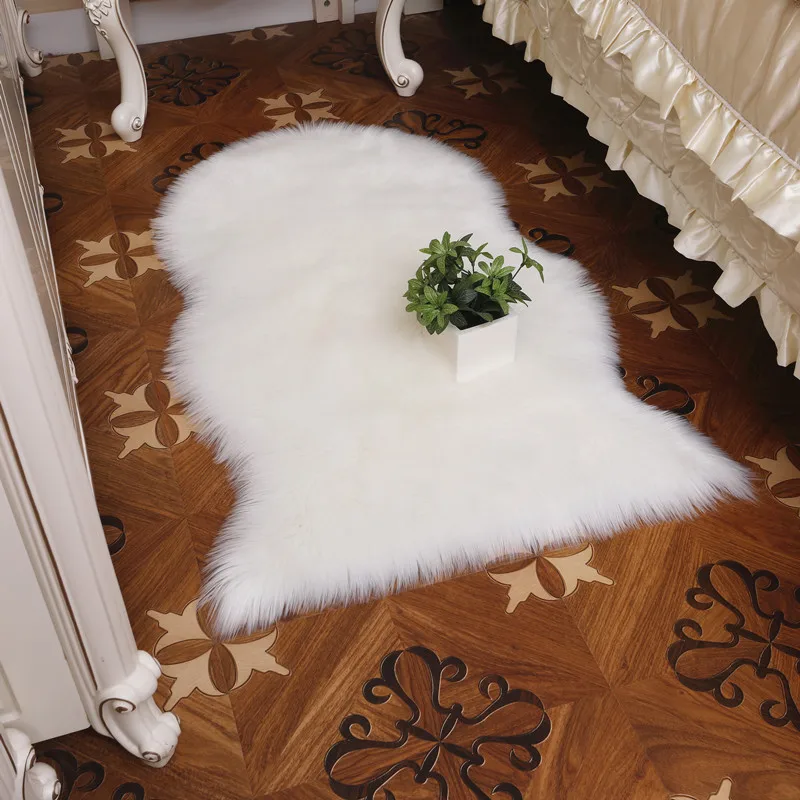 

Long Fur Fluffy Rugs Bedroom Mat Home Decoration For Living Room Soft Faux Sheepskin Hairy Carpet Plush Rugs Seat Pad Chair Mat
