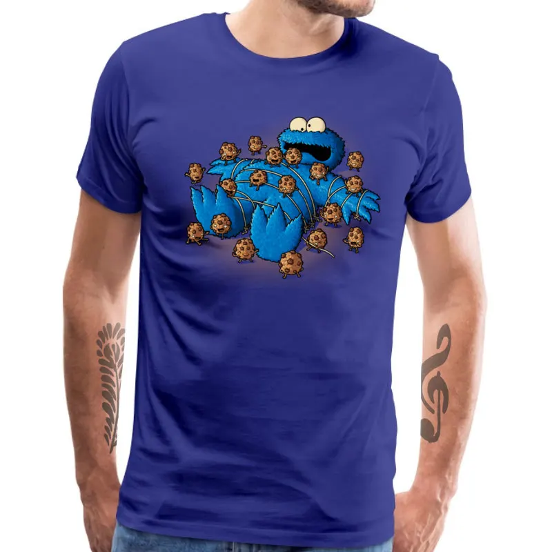 

Gulliver Monster T Shirts Men Funny Summer Cookie Monster Tops TShirt Short Sleeve Newest Tee Shirts O-Neck 100% Cotton Clothes