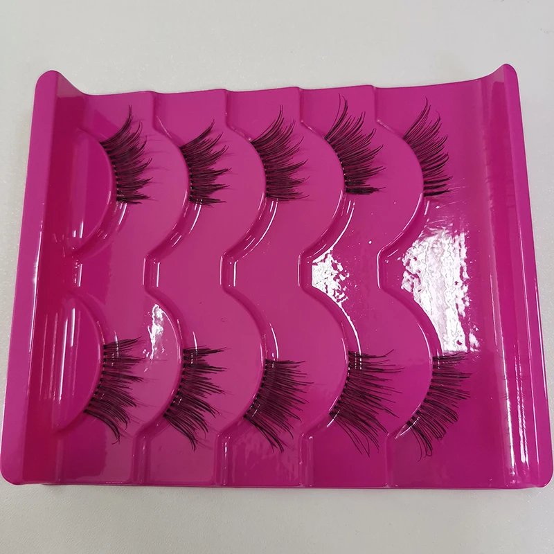 5 пар полунакладных ресниц естественные крест-накрест грязные густые Мягкие