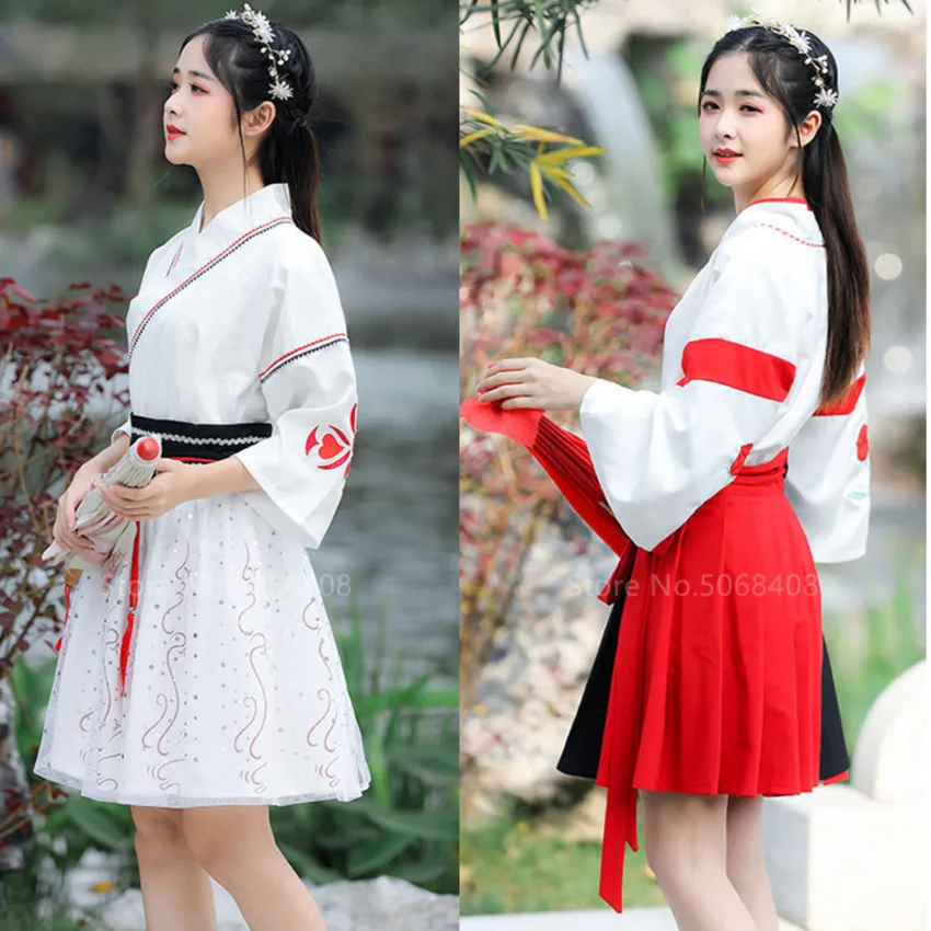 Японское традиционное кимоно в стиле Харадзюку комплект с юбкой азиатское
