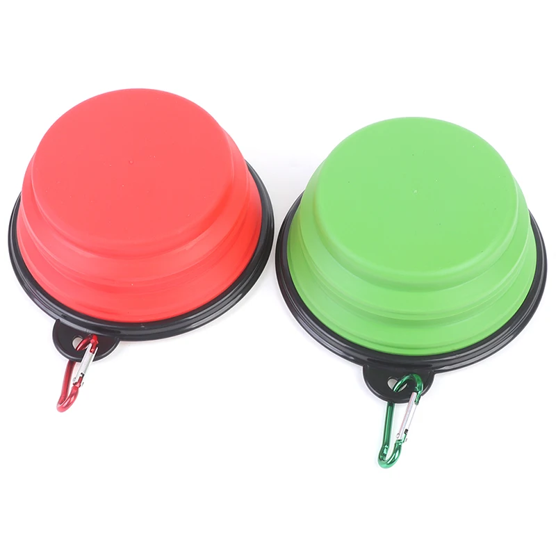

Cat Dog Bowl Food Water Feeding Silicone Collapsible Portable Foldable Travel
