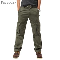 facecozy men autumn winter outdoor sports hiking pant male windproof multi pockets camping wear resistant cargo trousers