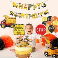 construction birthday party supplies balloon banner cake decorations tractor blender dump trucks party decorations for kids boys