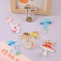 handmade diy decorative clothing t shirt pocket self adhesive mushroom embroidery patch cloth stickers for children