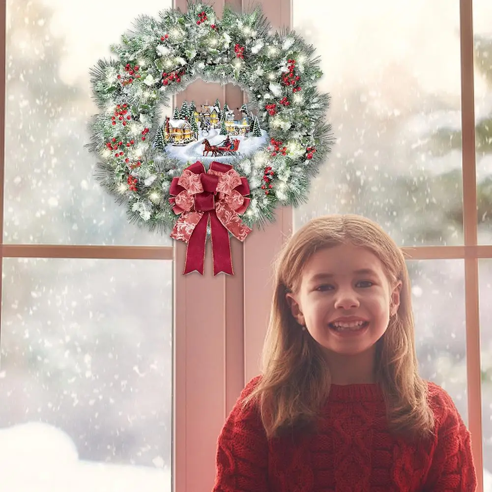 

Christmas Wreath Wall Sticker 3D Wall Decals Window Glass Mural Decal Home Office School Beer Bar Coffee Shop Decor