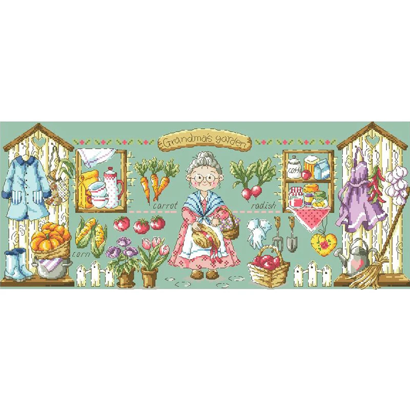 Золотая коллекция милый Набор для вышивки крестиком семена сада бабушки