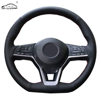 steering wheel cover for nissan x trail 2017 2019 qashqai 2018 rogue sport 2017 2019 soft fiber leather steering wheel cover