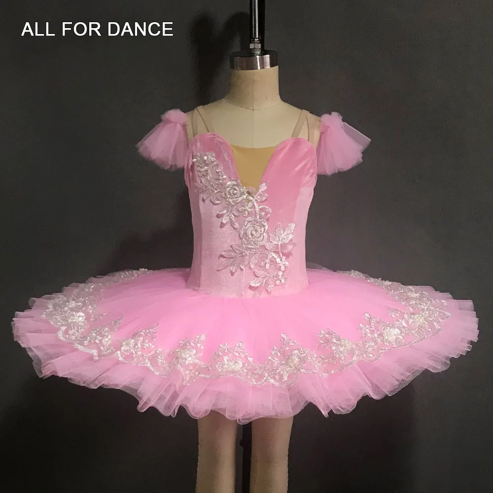 

Classical Ballet Tutu Pink Velvet Bodice with Stiff Tulle Skirt Professional Pancake Tutu Adult & Girl Stage Show Costume BLL127