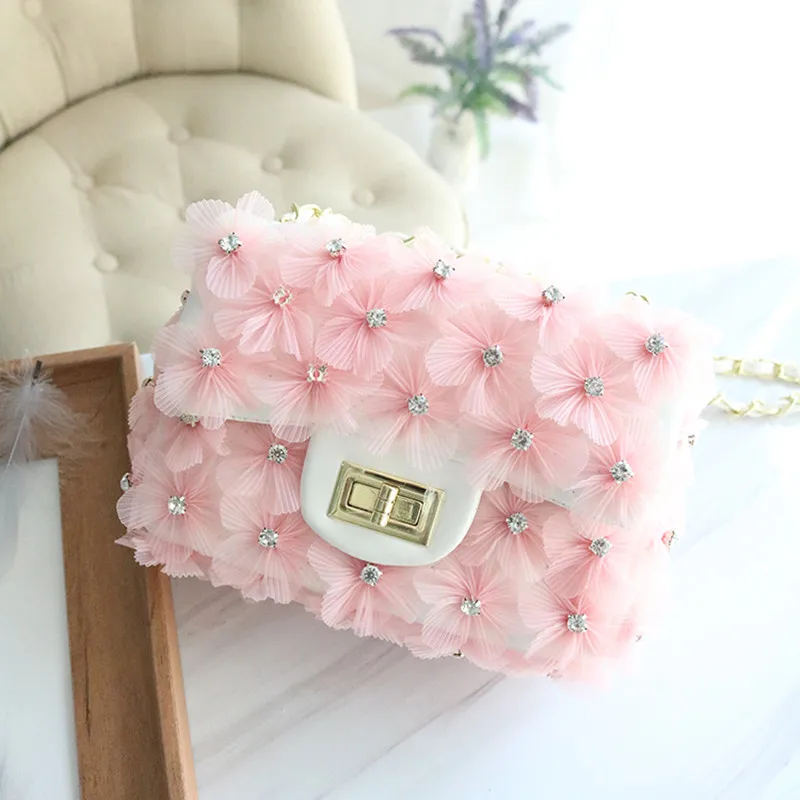 

2020 New Women's Bag Niche Custom Fairy Flower Diamonds Pearl Bag Hand Strap Shoulder Messenger Bag Women Handbags Channels Bags