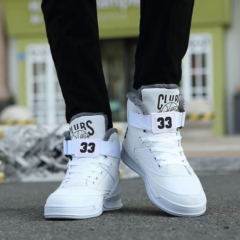 Зима 2019 теплые мужские зимние ботинки высокие меховые модные бархатные