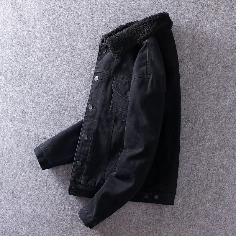 Модная мужская куртка в британском стиле черная Высококачественная Толстая