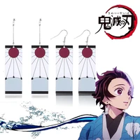 hot anime demon slayer kimetsu no yaiba earring kamado tanjirou nezuko cosplay acrylic earrings for women men jewelry gifts