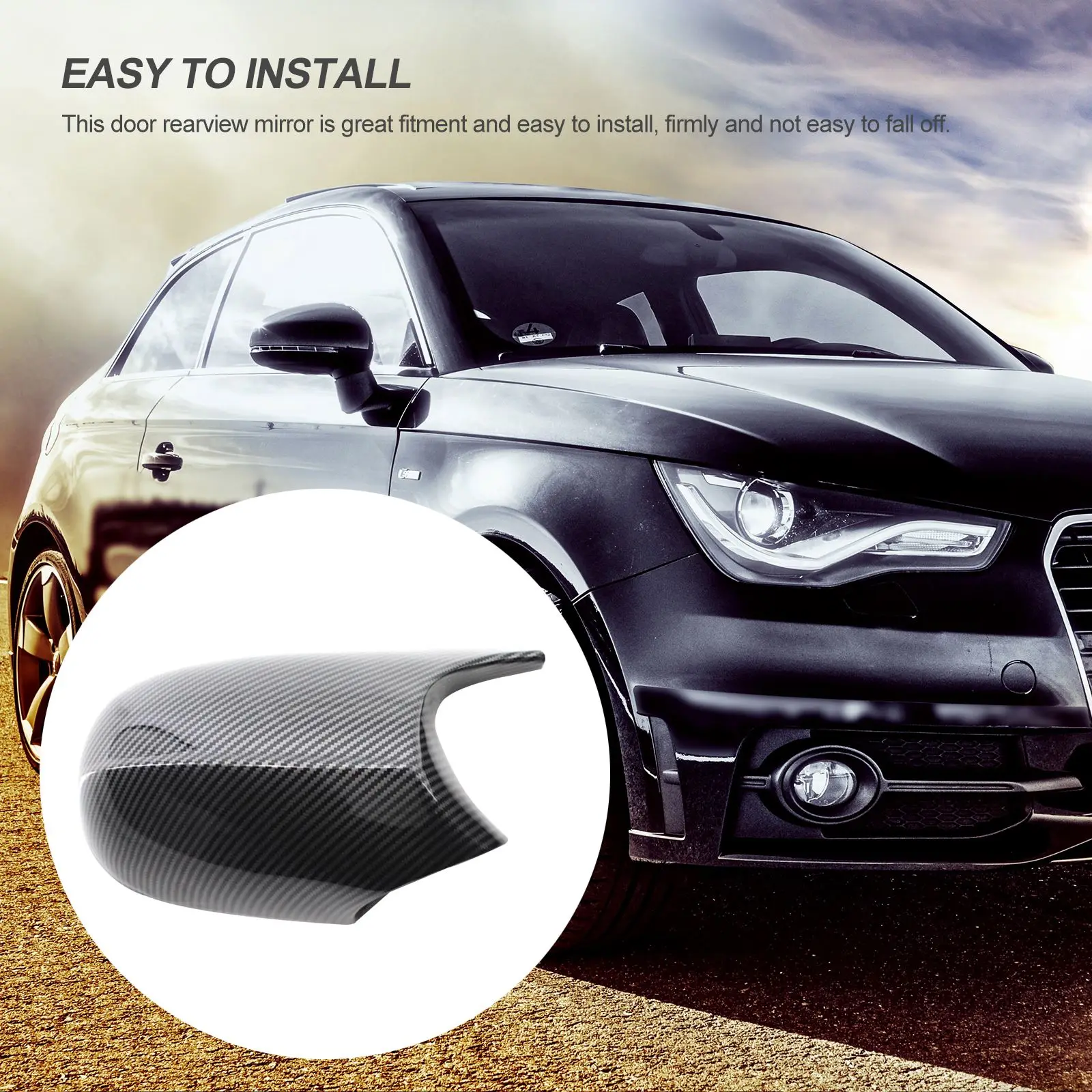 

2PCS Door Mirror Covers Door Mirror Cover Black Replacement Rearview Side Mirror Covers Rearview Caps for BMW F30 F32