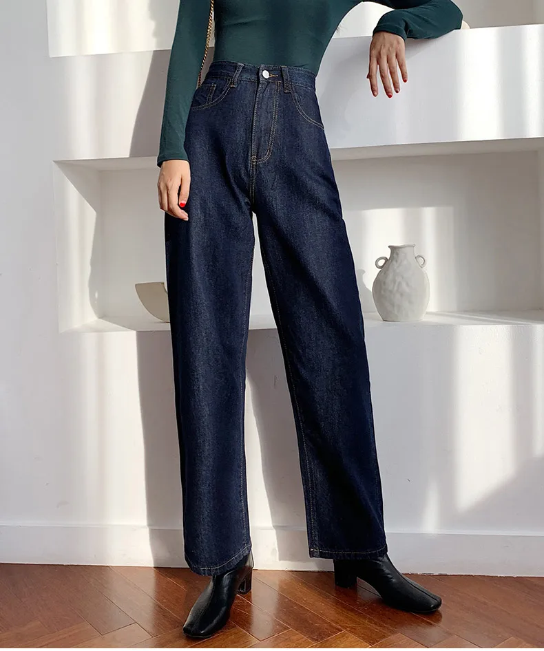 Женские джинсы в стиле High Street широкие брюки свободные джинсовые 2019|Широкие